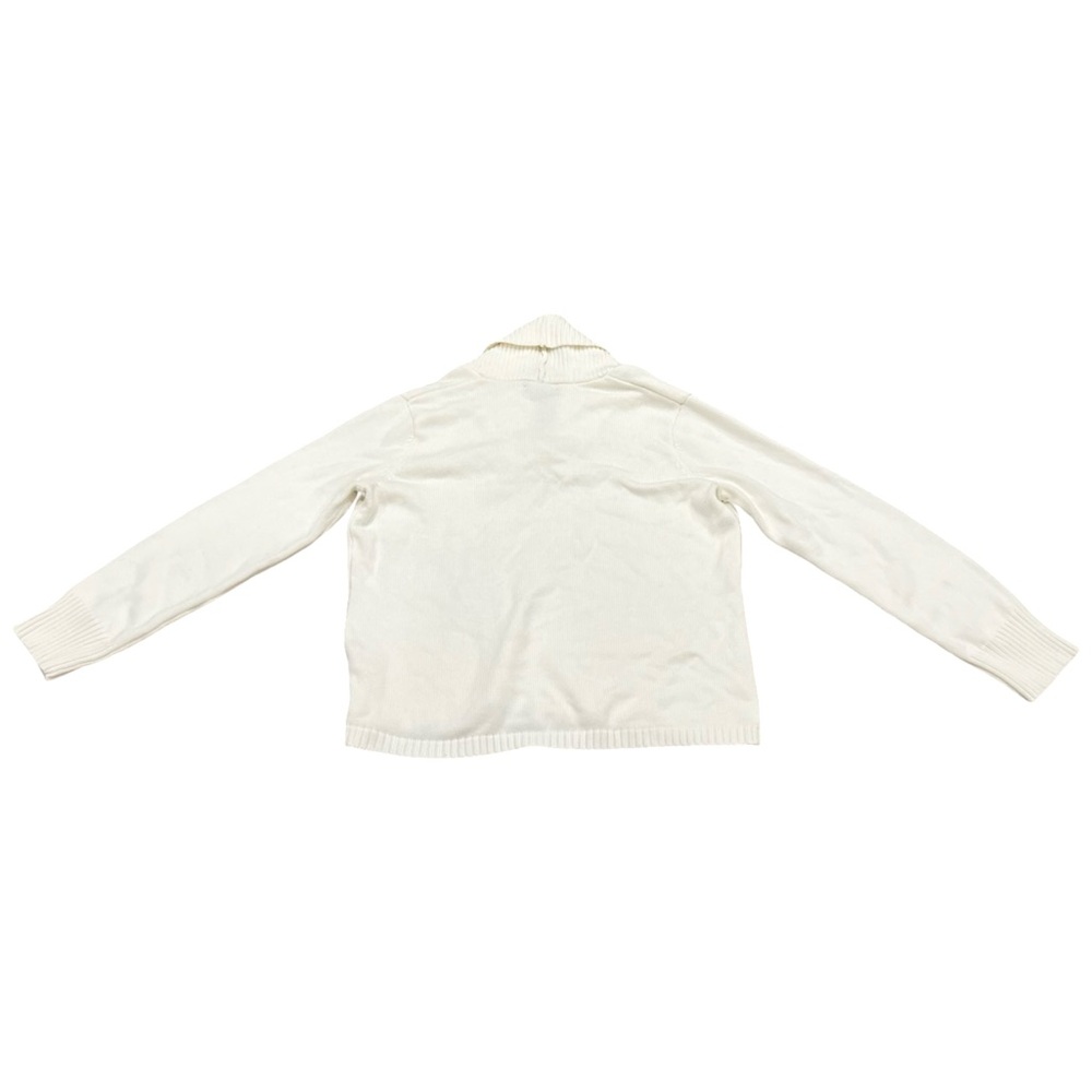 Cotton Ginny Knit Cotton Blend Women's Cozy White Sweater XL Fisherman Core - Picture 3 of 6
